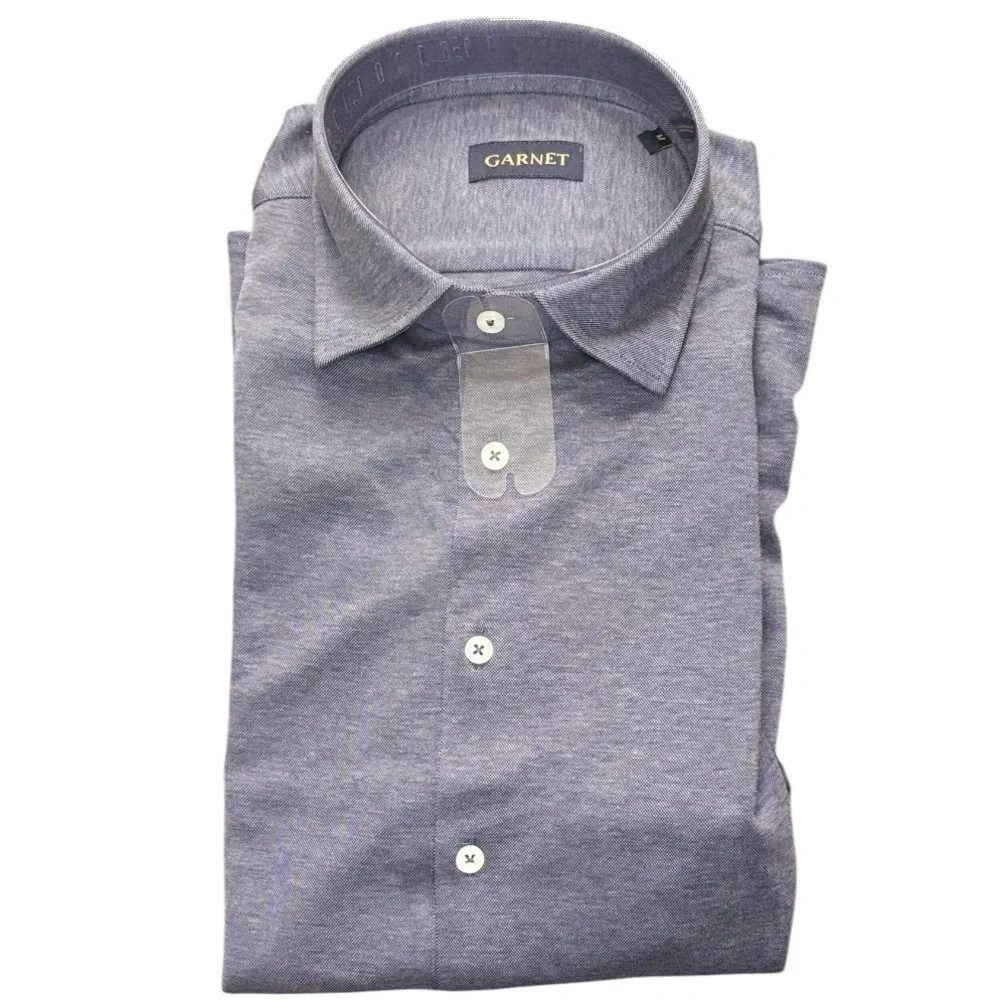Garnet Men’s Long Sleeve Button-Up Shirt Blue Size M - Picture 3 of 5